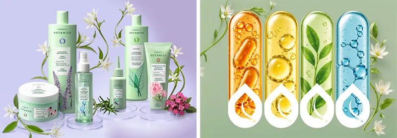 Серия средств по уходу за волосами Botanica